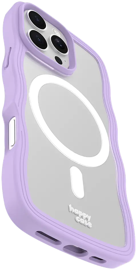 HappyCase Wavy Apple iPhone 16 Pro Max Hoesje MagSafe Back Cover Paars afbeelding 13