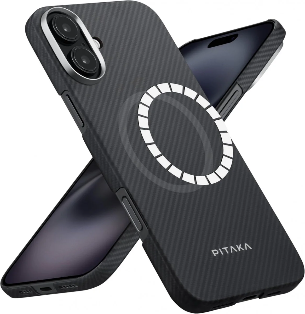 PITAKA MagEZ 6 Apple iPhone 16 Plus Hoesje 600D Ultra Dun MagSafe Zwart afbeelding 1
