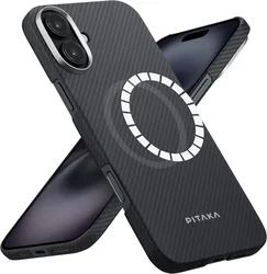 PITAKA MagEZ 6 Apple iPhone 16 Plus Hoesje 600D Ultra Dun MagSafe Zwart afbeelding