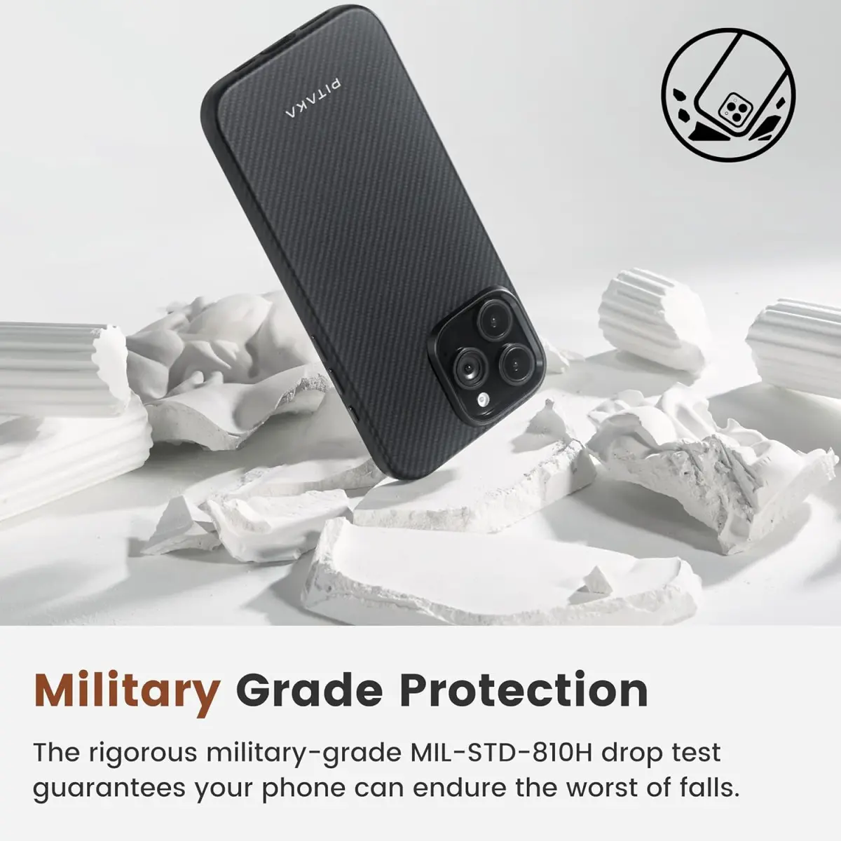 PITAKA MagEZ Pro 4 Military-Grade Apple iPhone 16 Pro Hoesje 600D MagSafe Zwart afbeelding 4