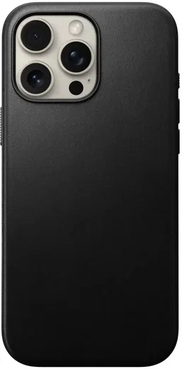Nomad Modern Leather iPhone 16 Pro Max Hoesje Leer MagSafe Zwart afbeelding 2