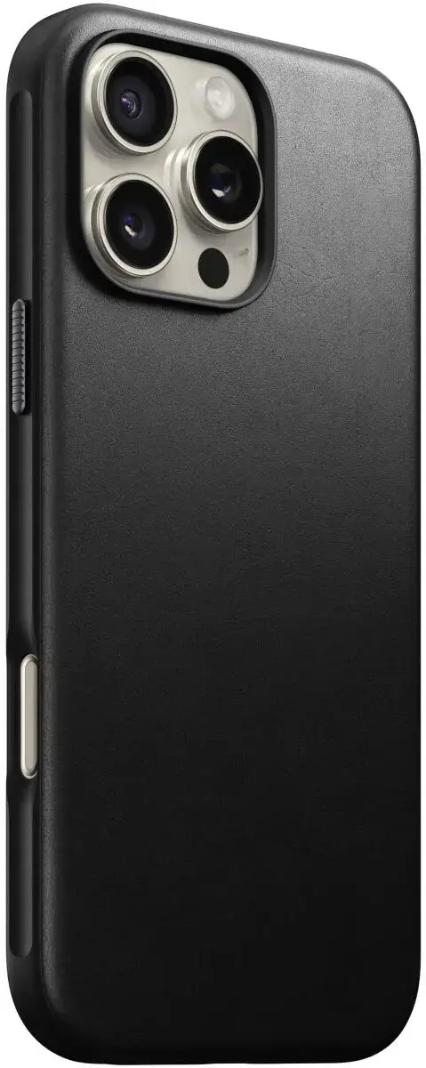 Nomad Modern Leather iPhone 16 Pro Max Hoesje Leer MagSafe Zwart afbeelding 6