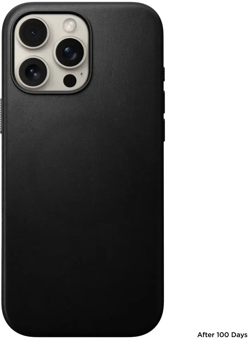 Nomad Modern Leather iPhone 16 Pro Max Hoesje Leer MagSafe Zwart afbeelding 8