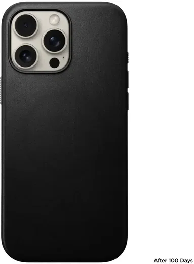 Nomad Modern Leather iPhone 16 Pro Max Hoesje Leer MagSafe Zwart afbeelding 8