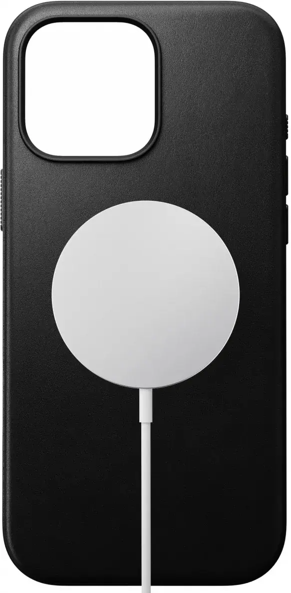 Nomad Modern Leather iPhone 16 Pro Max Hoesje Leer MagSafe Zwart afbeelding 9