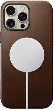 Nomad Modern Leather iPhone 16 Pro Max Hoesje Leer MagSafe Bruin