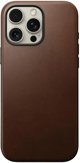 Nomad Modern Leather iPhone 16 Pro Max Hoesje Leer MagSafe Bruin afbeelding 2