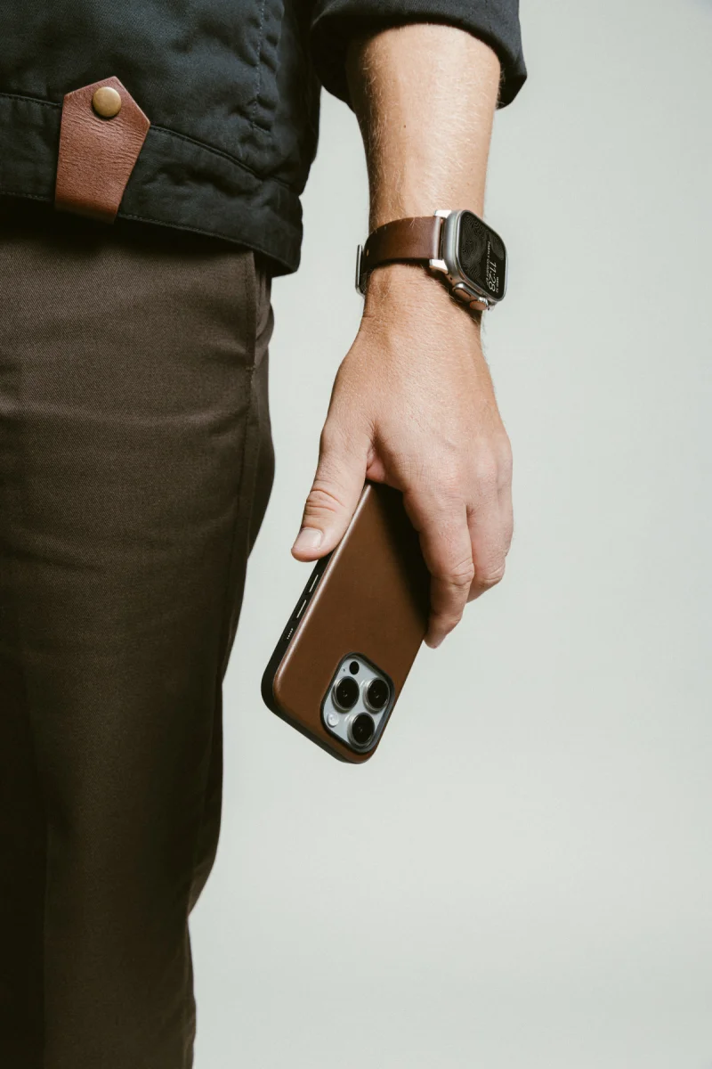 Nomad Modern Leather iPhone 16 Pro Max Hoesje Leer MagSafe Bruin afbeelding 4