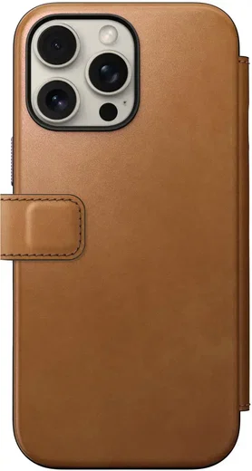 Nomad Modern Leather Folio Apple iPhone 16 Pro Max Hoesje English Tan afbeelding 6