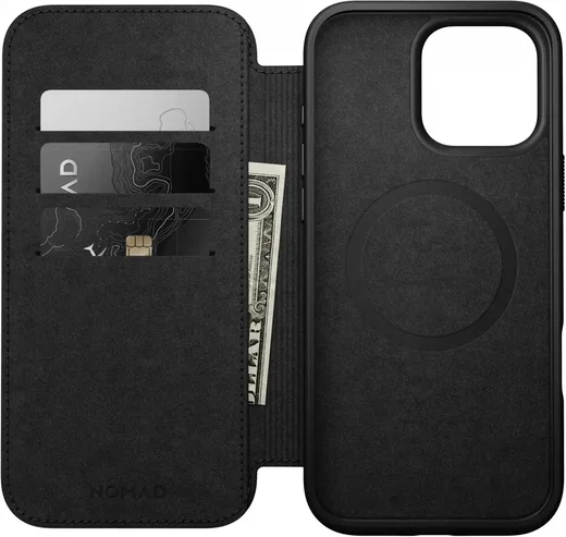 Nomad Modern Leather Folio Apple iPhone 16 Pro Max Hoesje English Tan afbeelding 3