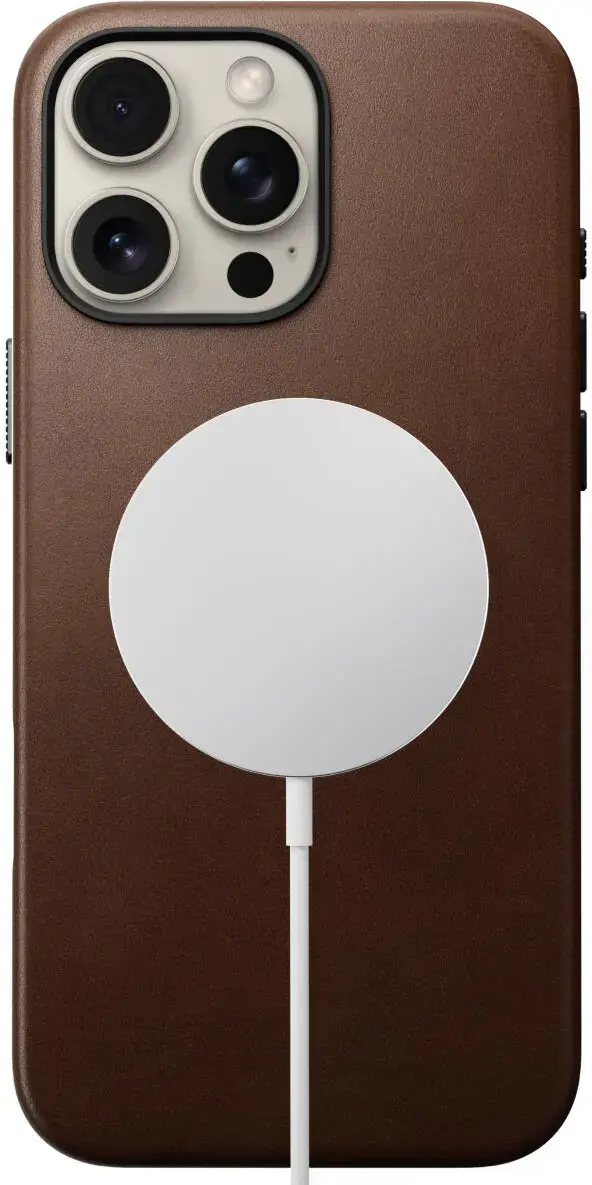 Nomad Traditional Leather iPhone 16 Pro Max Hoesje Leer MagSafe Bruin afbeelding 1