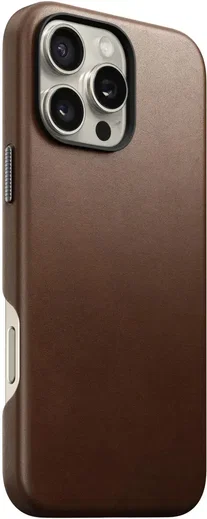 Nomad Traditional Leather iPhone 16 Pro Max Hoesje Leer MagSafe Bruin afbeelding 6