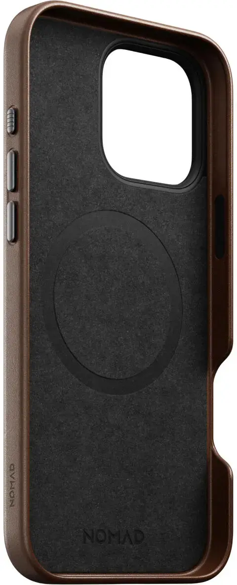 Nomad Traditional Leather iPhone 16 Pro Max Hoesje Leer MagSafe Bruin afbeelding 13