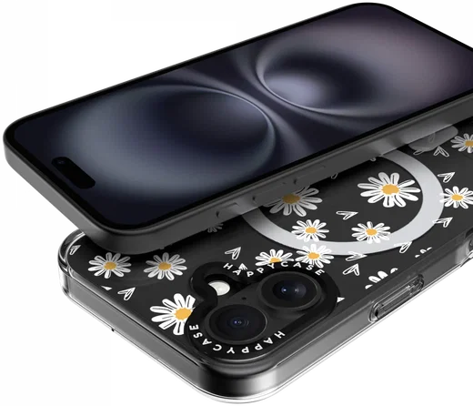 HappyCase Joy Apple iPhone 16 Hoesje MagSafe Back Cover Daisy Hearts afbeelding 12