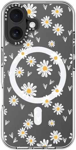 HappyCase Joy Apple iPhone 16 Hoesje MagSafe Back Cover Daisy Hearts afbeelding 15