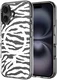 HappyCase Joy Apple iPhone 16 Hoesje MagSafe Back Cover Silver Zebra