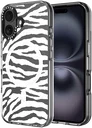 HappyCase Joy Apple iPhone 16 Hoesje MagSafe Back Cover Silver Zebra
