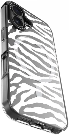 HappyCase Joy Apple iPhone 16 Hoesje MagSafe Back Cover Silver Zebra afbeelding 12