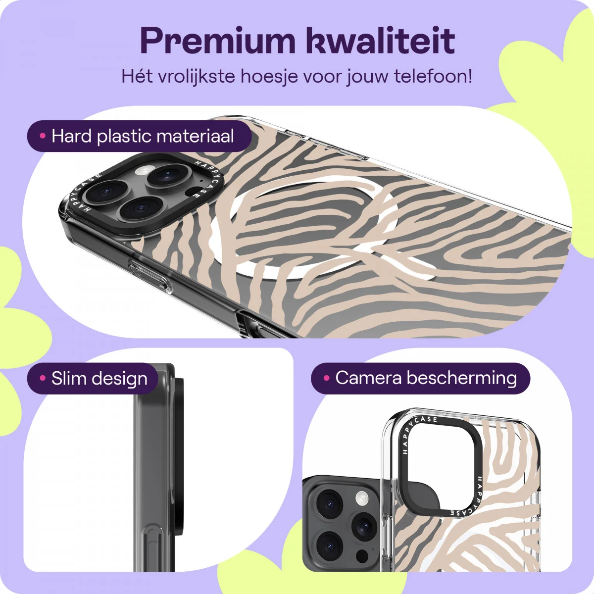 HappyCase Joy Apple iPhone 16 Pro Hoesje MagSafe Back Cover Safari Tiger afbeelding 3