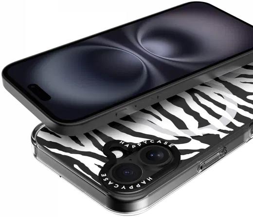 HappyCase Joy Apple iPhone 16 Plus Hoesje MagSafe Back Cover Silver Zebra afbeelding 11