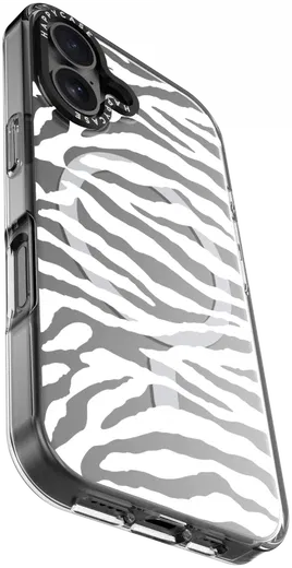 HappyCase Joy Apple iPhone 16 Plus Hoesje MagSafe Back Cover Silver Zebra afbeelding 12