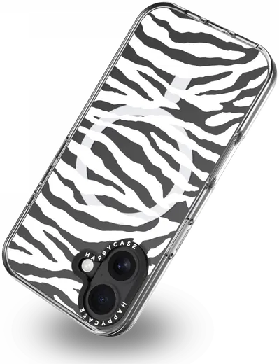 HappyCase Joy Apple iPhone 16 Plus Hoesje MagSafe Back Cover Silver Zebra afbeelding 13