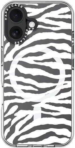 HappyCase Joy Apple iPhone 16 Plus Hoesje MagSafe Back Cover Silver Zebra afbeelding 14
