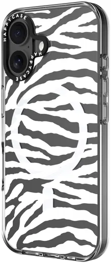 HappyCase Joy Apple iPhone 16 Plus Hoesje MagSafe Back Cover Silver Zebra afbeelding 16