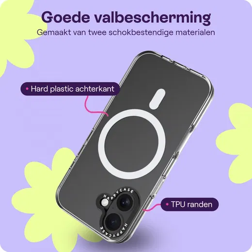 HappyCase Joy Apple iPhone 16 Plus Hoesje MagSafe Back Cover Crystal Clear afbeelding 6