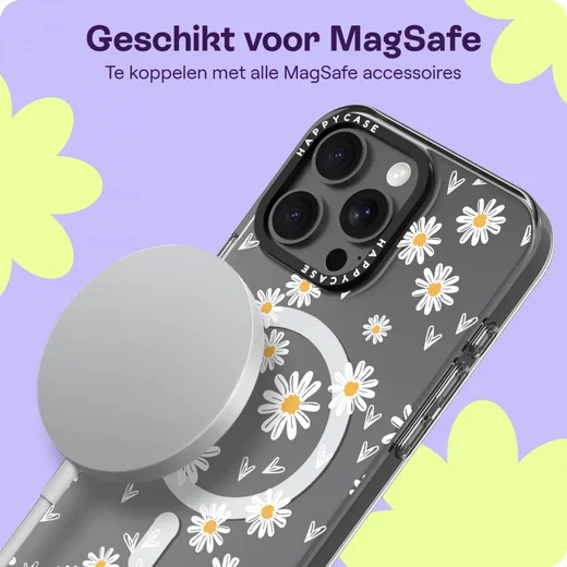 HappyCase Joy Apple iPhone 16 Pro Max Hoesje MagSafe Back Cover Daisy Hearts afbeelding 5