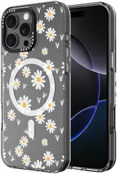 HappyCase Joy Apple iPhone 16 Pro Max Hoesje MagSafe Back Cover Daisy Hearts afbeelding