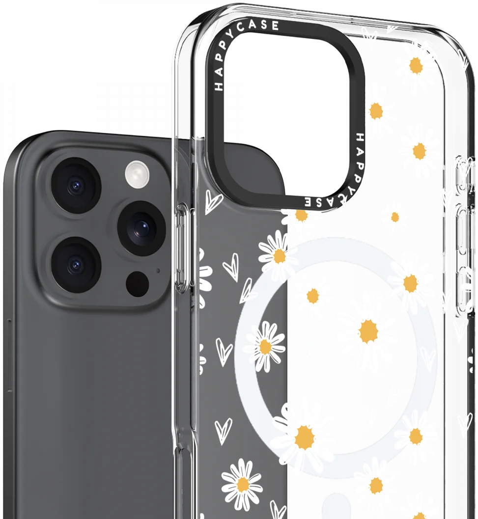 HappyCase Joy Apple iPhone 16 Pro Max Hoesje MagSafe Back Cover Daisy Hearts afbeelding 2