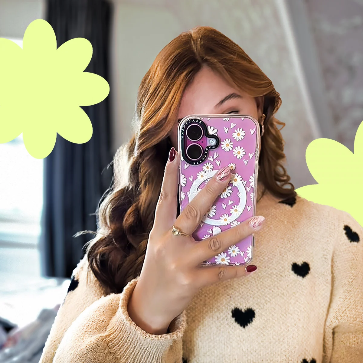 HappyCase Joy Apple iPhone 16 Pro Max Hoesje MagSafe Back Cover Daisy Hearts afbeelding 8
