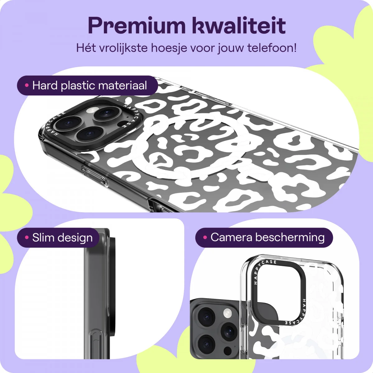 HappyCase Joy Apple iPhone 16 Pro Max Hoesje MagSafe Back Cover Wild Leopard afbeelding 3