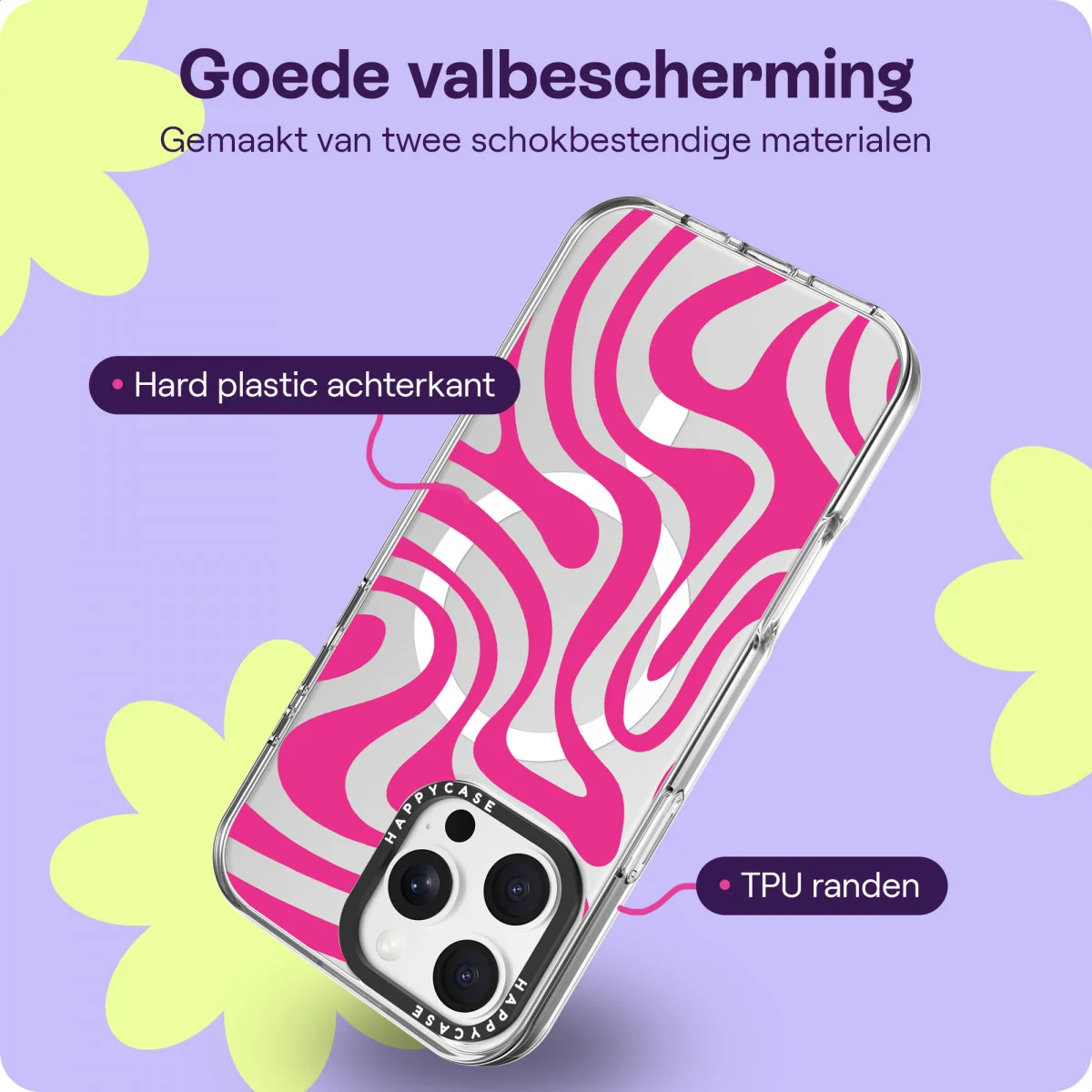 HappyCase Joy Apple iPhone 16 Pro Max Hoesje MagSafe Back Cover Wavy Swirl afbeelding 6