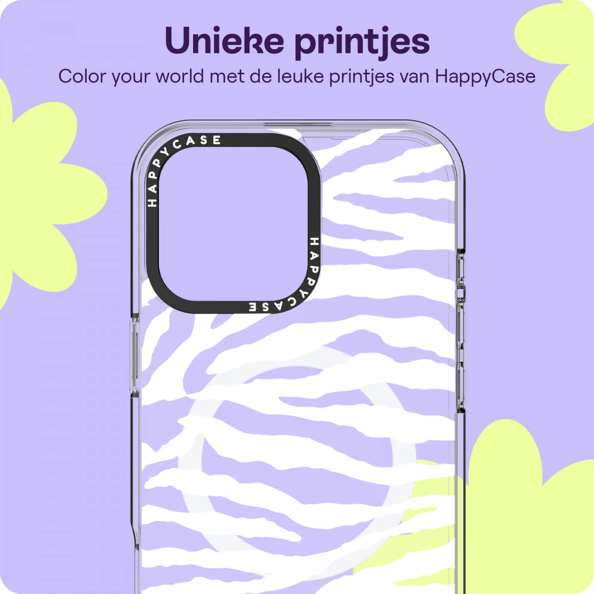 HappyCase Joy Apple iPhone 16 Pro Max Hoesje MagSafe Back Cover Silver Zebra afbeelding 4