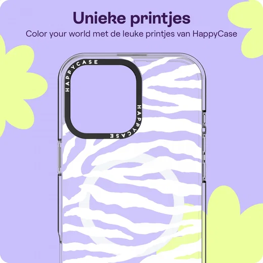 HappyCase Joy Apple iPhone 16 Pro Max Hoesje MagSafe Back Cover Silver Zebra afbeelding 4