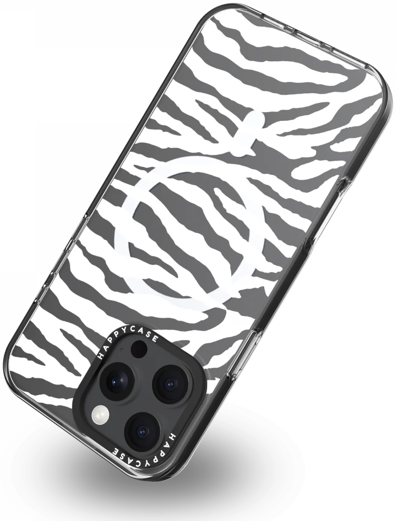 HappyCase Joy Apple iPhone 16 Pro Max Hoesje MagSafe Back Cover Silver Zebra afbeelding 13