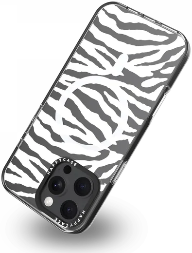 HappyCase Joy Apple iPhone 16 Pro Max Hoesje MagSafe Back Cover Silver Zebra afbeelding 13