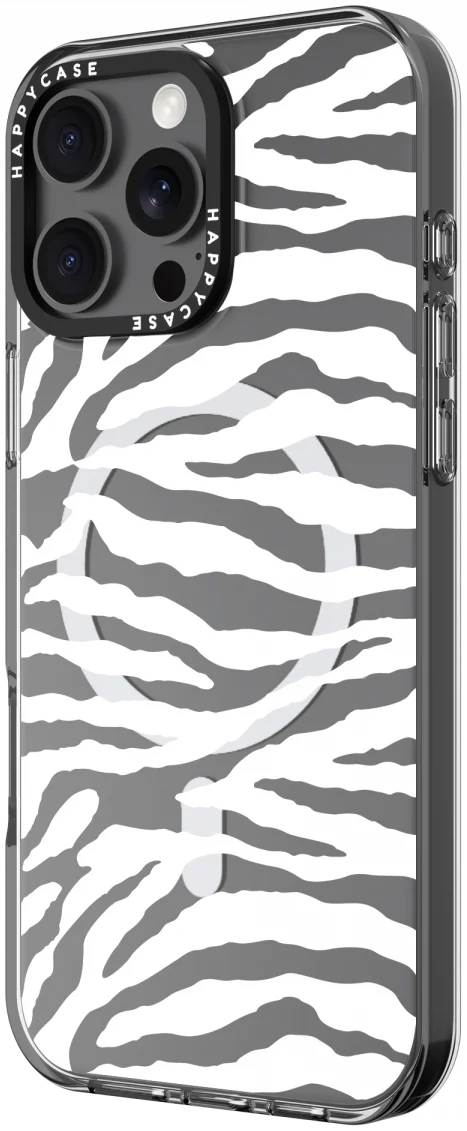 HappyCase Joy Apple iPhone 16 Pro Max Hoesje MagSafe Back Cover Silver Zebra afbeelding 16
