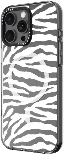 HappyCase Joy Apple iPhone 16 Pro Max Hoesje MagSafe Back Cover Silver Zebra afbeelding 16