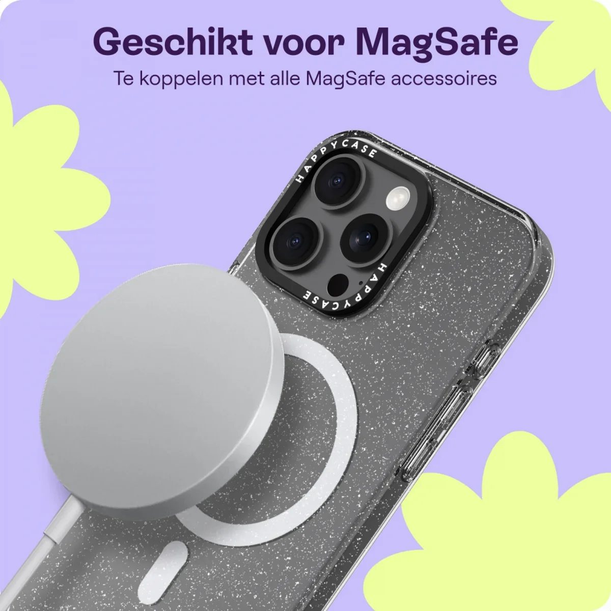 HappyCase Joy Apple iPhone 16 Pro Max Hoesje MagSafe Back Cover Sparkle Glitter afbeelding 5