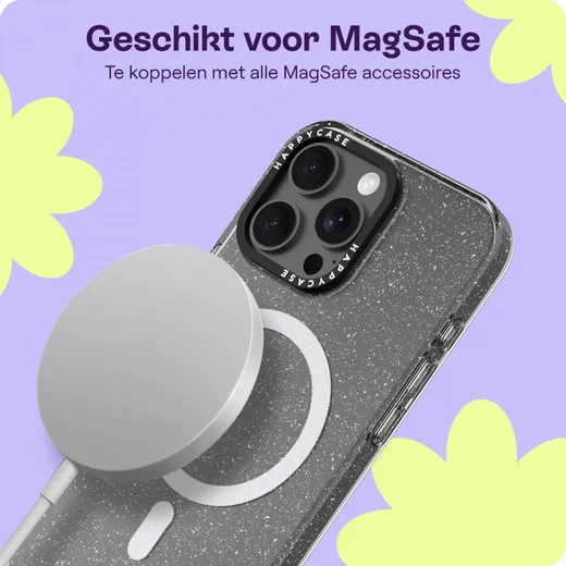 HappyCase Joy Apple iPhone 16 Pro Max Hoesje MagSafe Back Cover Sparkle Glitter afbeelding 5