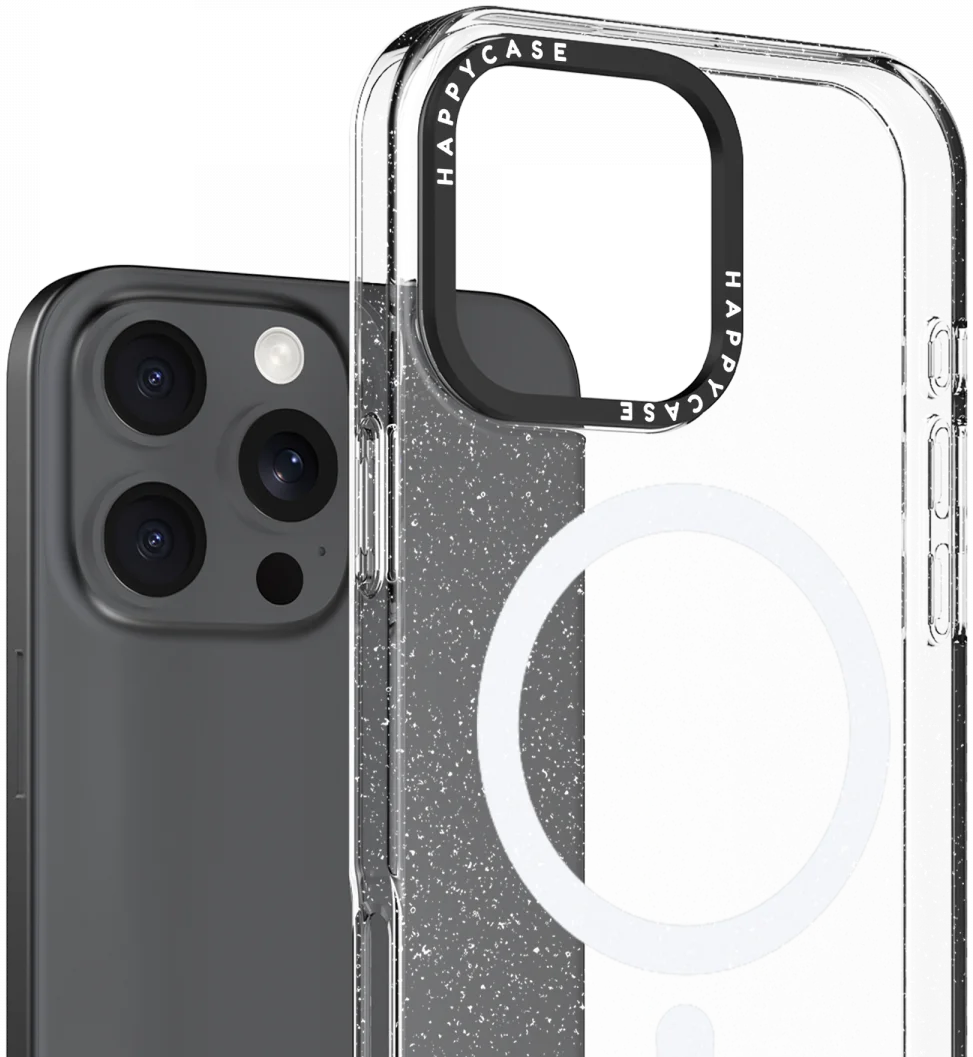 HappyCase Joy Apple iPhone 16 Pro Max Hoesje MagSafe Back Cover Sparkle Glitter afbeelding 2