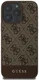 Guess 4G Bottom Stripe Apple iPhone 16 Pro Hoesje Back Cover Bruin afbeelding 2
