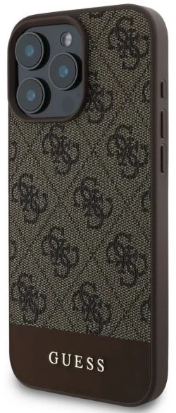 Guess 4G Bottom Stripe Apple iPhone 16 Pro Hoesje Back Cover Bruin afbeelding 4