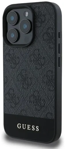 Guess 4G Bottom Stripe Apple iPhone 16 Pro Max Hoesje Back Cover Zwart afbeelding 4
