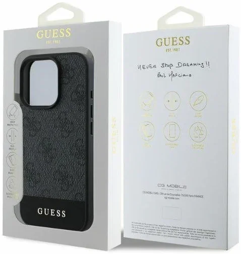 Guess 4G Bottom Stripe Apple iPhone 16 Pro Max Hoesje Back Cover Zwart afbeelding 5