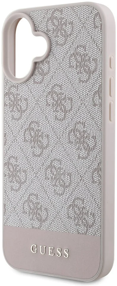 Guess 4G Bottom Stripe Apple iPhone 16 Hoesje Back Cover Roze afbeelding 3