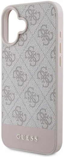 Guess 4G Bottom Stripe Apple iPhone 16 Hoesje Back Cover Roze afbeelding 3
